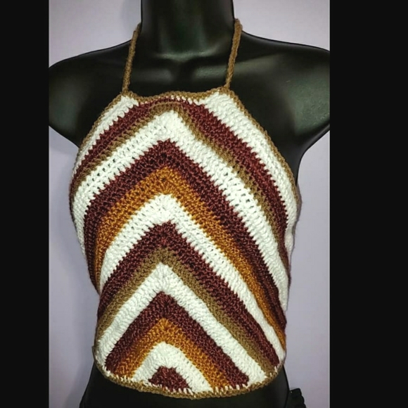 Chrochet halter croptop with tye back - Picture 1 of 2